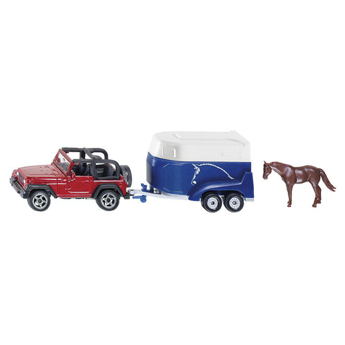 Visuel 1 du produit Voiture avec remorque et chevaux Siku - echelle 1/64e