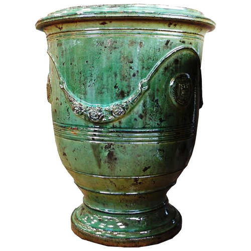 Visuel 1 du produit Vase Anduze patine émeraude en terre cuite émaillée H 68 x Ø 53 cm