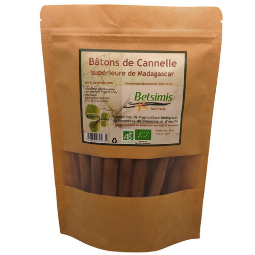 Visuel 1 du produit Bâtons de cannelle bio de Madagascar Betsimis - 80 g