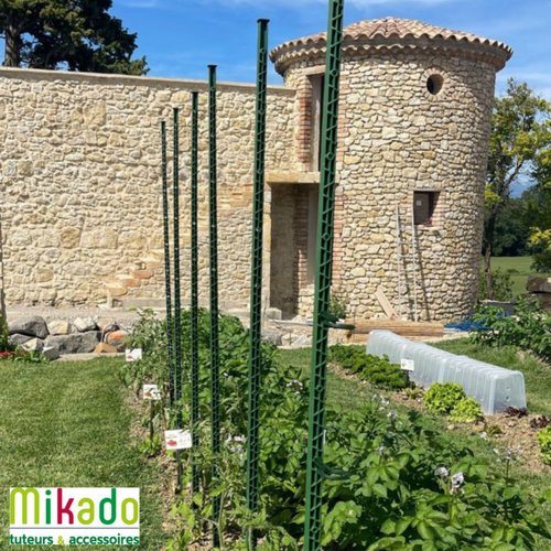 Visuel 2 du produit Tuteur à tomate avec 4 attaches coloris vert  - 180 cm