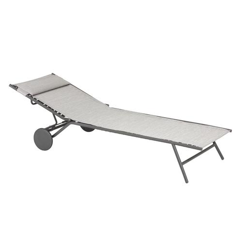 Visuel 3 du produit Bain de soleil Miami II Lafuma coloris gris structure en acier et toile en Batyline® - 77 x 184 x 76 cm