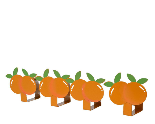 Visuel 1 du produit Attache nappe en fer en forme d'oranges - 4,5 x 7 x 7 cm
