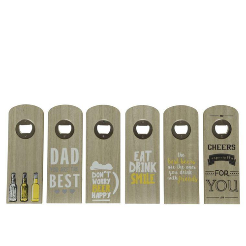 Visuel 1 du produit Ouvre bouteille coloris marron avec messages - 0,80 x 20 cm