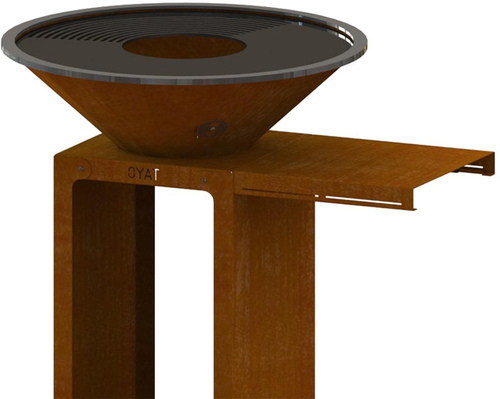 Visuel 1 du produit Mini tablette pour brasero B.B.O D.58-D.68 Oyat coloris marron en acier - 37 x 37,5 x 4,3 cm