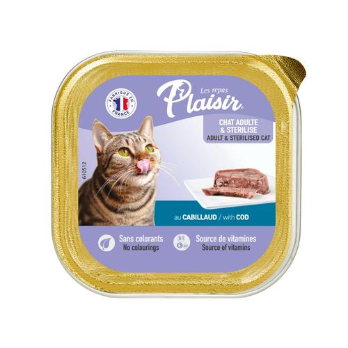 Visuel 1 du produit Aliment humide chat stérilisé Plaisir cabillaud en barquette de 100 g