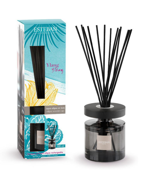 Visuel 1 du produit Bouquet parfumé et recharge Esteban Ellipse bleu parfum Ylang Ylang - 200 ml