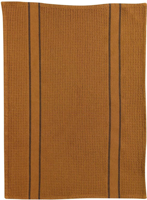 Visuel 1 du produit Torchon en coton et polyester recyclé coloris caramel Lars - 50 x 70 cm