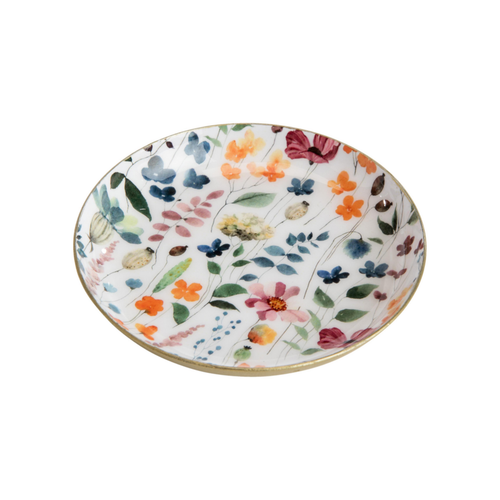 Visuel 1 du produit Sous-verres en métal blanc à fleurs multicolores x 4 - 10 x 3 cm