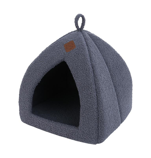Visuel 1 du produit Igloo pour chat gris Wouapy Teddy petit modèle - 35 x 35 x 38 cm