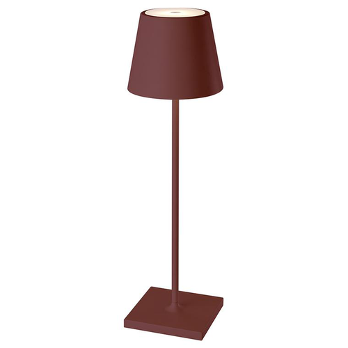 Visuel 1 du produit Lampe de table touch sans fil en aluminium marron Kelly Vintage - Ø 10 x H 38 cm