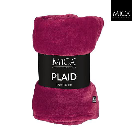 Visuel 1 du produit Plaid rouge bordeaux en polyester Mica Famke - 180 x 130 cm