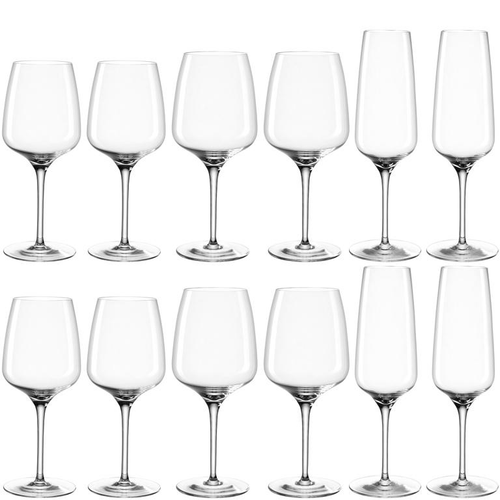 Visuel 1 du produit Service de 12 verres à pied en verre transparent anti-choc Leonardo Cesti