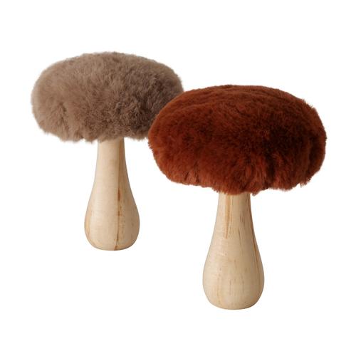 Visuel 1 du produit Champignon décoratif à poser en pin et polyester Fluffel - Ø 9,5 x H 12,5 cm