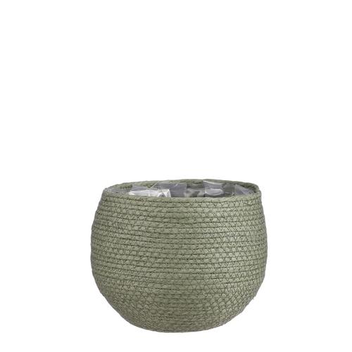 Visuel 1 du produit Panier cache-pot coloris vert en osier Jorck Mica Decorations - 19 x Ø 22 cm