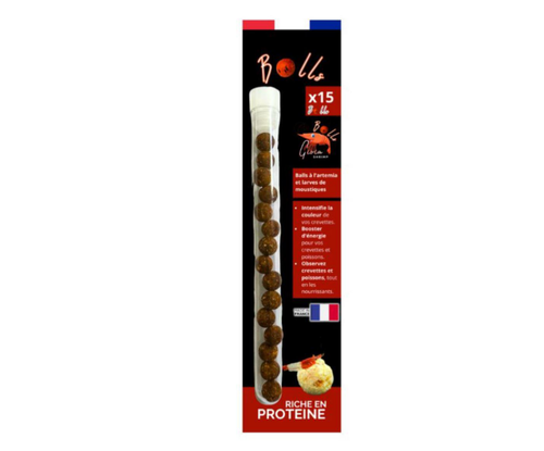 Visuel 1 du produit Balls protéines pour crevettes à l’artémia et larves de moustiques Gioia Shrimp - les 15 pièces