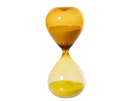 Visuel 1 du produit Sablier en verre coloris ocre et or - Ø 7 x H 17 cm