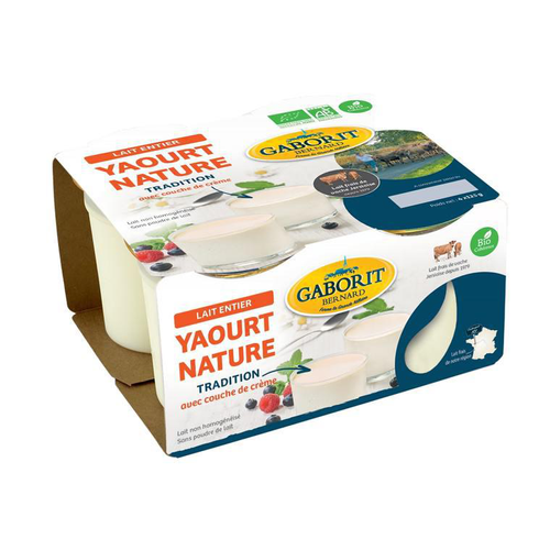 Visuel 1 du produit Yaourt entier nature Gaborit - 4 x 125 g