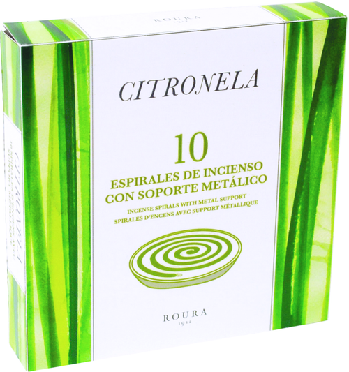 Visuel 1 du produit Boite de 10 spirales antimoustique à la citronnelle Ceras Roura