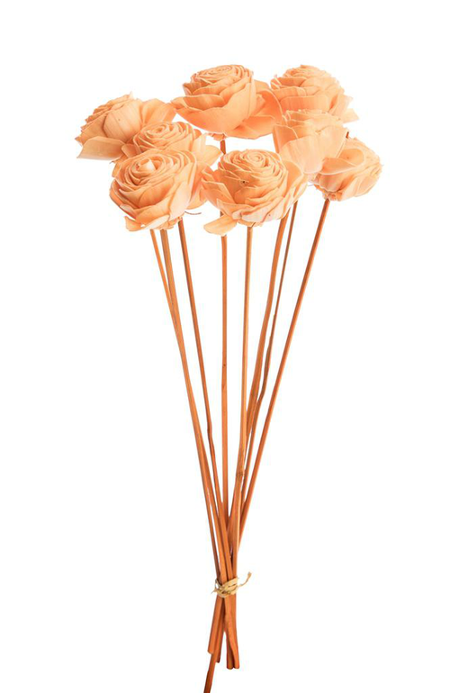 Visuel 1 du produit Bouquet de 8 roses artificielles beauty coloris beige - Ø 6 cm x 40 cm