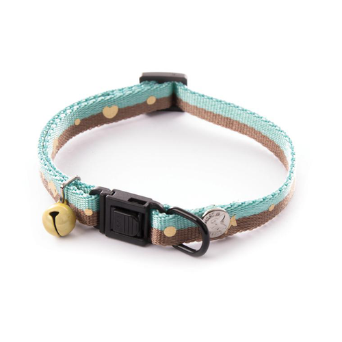 Visuel 1 du produit Collier pour chat Bicolor Bulles vert d’eau et marron