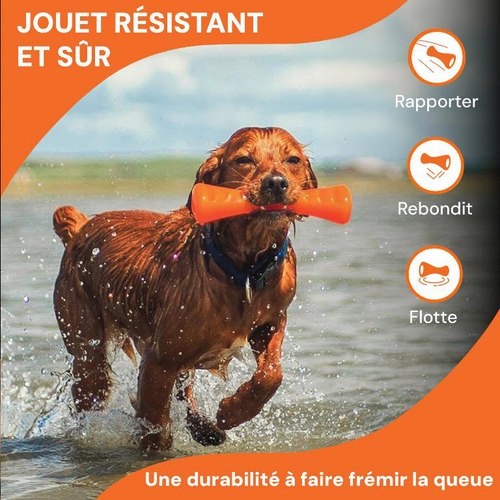 Visuel 4 du produit Jouet pour chien en caoutchouc coloris orange bâton Bionic Urban Stick - Taille S