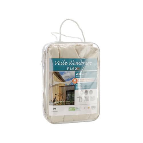 Visuel 1 du produit Voile ombrage ivoire 3,6 m carré extensible