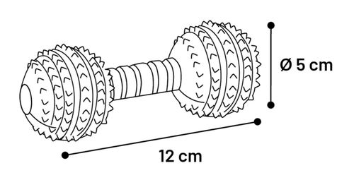 Visuel 3 du produit Jouet pour chien en caoutchouc naturel coloris marron haltère avec épines Flamingo Rubba - Taille 12 x 5 x 5 cm
