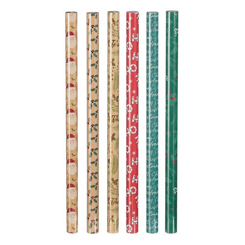 Visuel 1 du produit Papier cadeau de Noël coloré à motifs - 200 x 70 cm