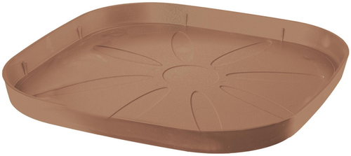 Visuel 1 du produit Soucoupe carrée en plastique recyclé Deroma Origin Cotto - 24 x 24 x 2,25 cm