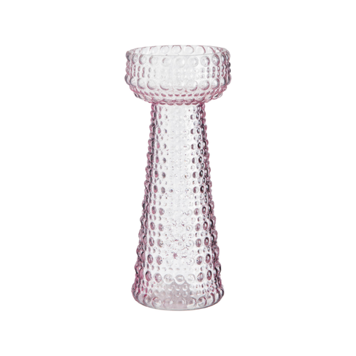 Visuel 1 du produit Vase en verre rose décor bulles - Ø 8,5 x H 20,5 cm
