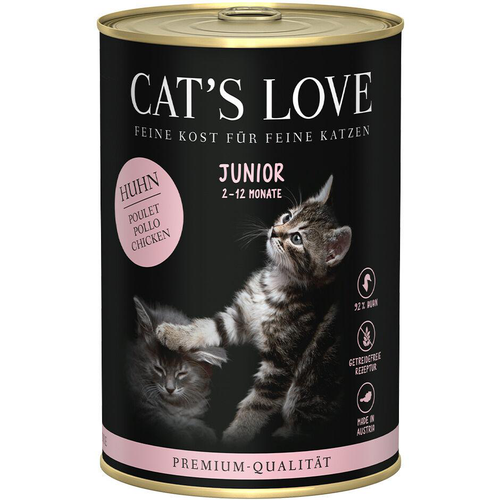 Visuel 1 du produit Pâtée pour chat au poulet pur Cat's Love Junior – en boîte de 400 g