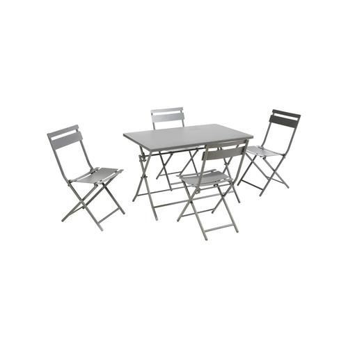 Visuel 2 du produit Table de jardin pliante Clivia en acier - 110 x 70 x 71 cm Gris