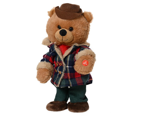 Visuel 1 du produit Peluche Ours animé avec musique et mouvement - 10 x 16 x 32 cm