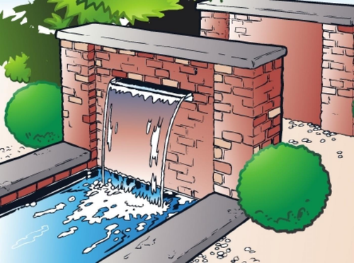 Visuel 3 du produit Kit lame d'eau éclairée LED, UBBINK Niagara Set - 30x12,5cm, livraison incluse