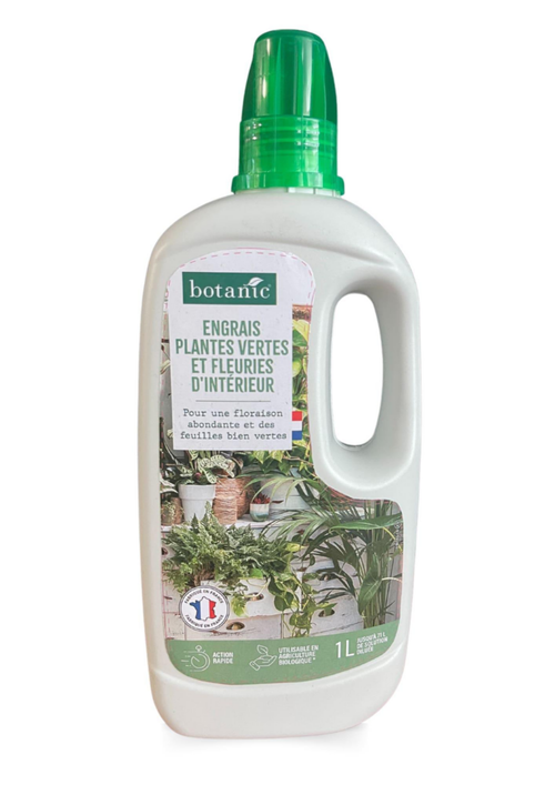 Visuel 1 du produit Engrais plantes vertes et fleuries d'intérieur en bouteille botanic® - 1L