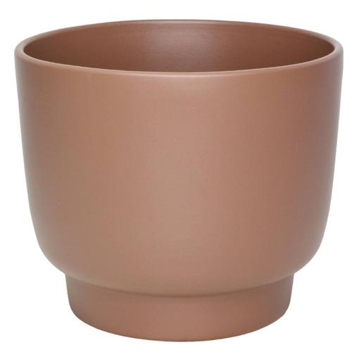 Visuel 1 du produit Cache-pot en céramique coloris café mat Calm - Ø 17,5/16,5 x H 16 cm