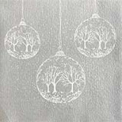 Visuel 1 du produit 20 serviettes boule à neige argent – 25 x 25 cm
