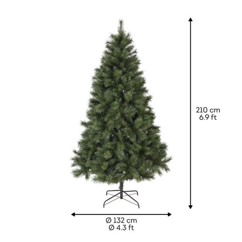 Visuel 4 du produit Sapin de Noël artificiel vert 54 branches avec pied en métal Ø 56 cm Ontario - Ø 132 x H 210 cm