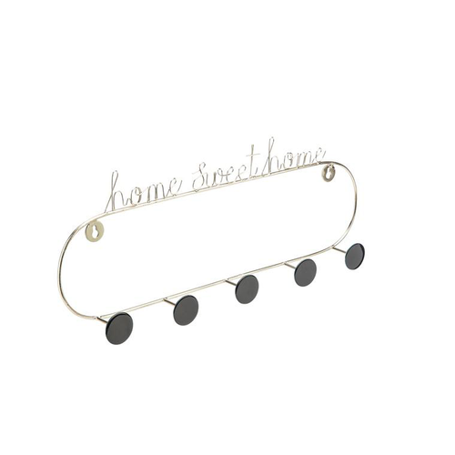 Visuel 1 du produit Porte manteau home sweet home coloris bleu en métal - 51 x 20,5 x 5 cm