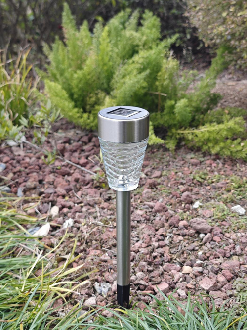 Visuel 2 du produit Lot de 4 balises Primus 3 lm coloris gris en verre et inox - 41 cm