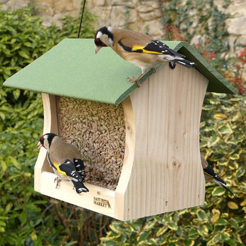 Visuel 2 du produit Mangeoire pour oiseaux en épicéa coloris vert eco-ressourcée suspendue Natures Market Miam - 19 x 20 x 20 cm