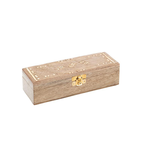 Visuel 1 du produit Boîte décorative dominos en bois Sheesham - 20 x 7 x 5 cm