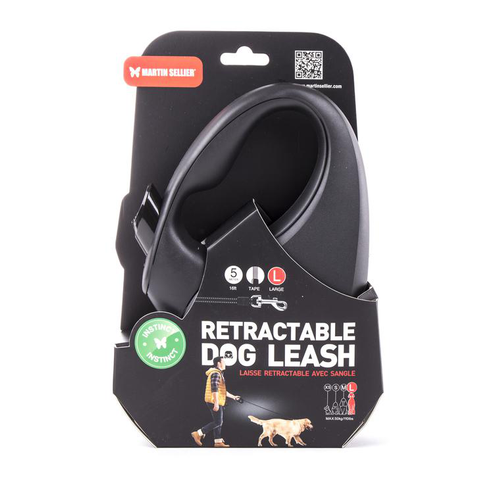 Visuel 1 du produit Laisse rétractable noire Instinct Sangle - taille L