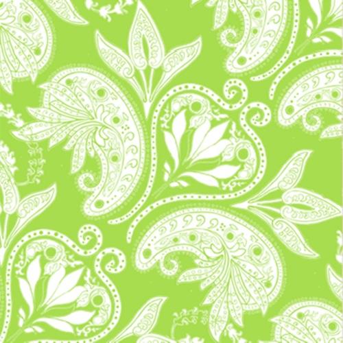 Visuel 1 du produit Serviettes en papier blanches à motif vert Bangalore - 25 x 25 cm