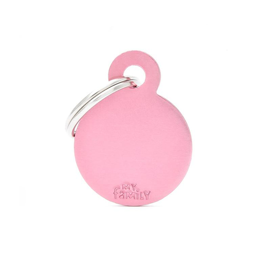 Visuel 1 du produit Médaille basic petit cercle pour chien en aluminium rose