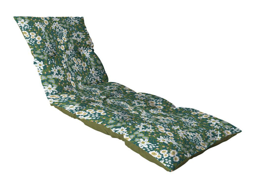 Visuel 1 du produit Coussin bain de soleil en polyester/coton fleuri/uni vert Flocons Elégantes - 180 x 56 x 10 cm