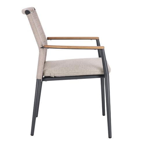 Visuel 4 du produit Fauteuil Maddox alu/teck/corde