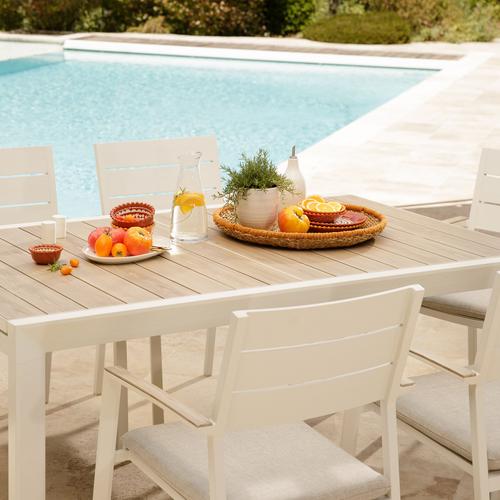 Visuel 10 du produit Table Calla avec allonges coloris blanc en aluminium - 220/340 x 100 cm