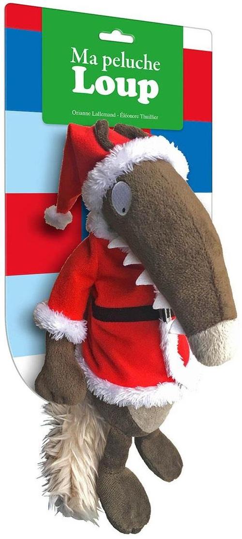 Visuel 1 du produit Peluche Loup habillée en père Noël Auzou