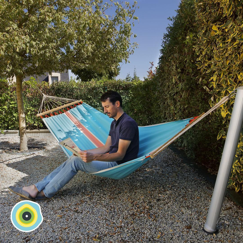 Visuel 2 du produit Poteau pour hamac amovible coloris gris en aluminium Gard&Rock - Ø 10 cm x 1,15 m